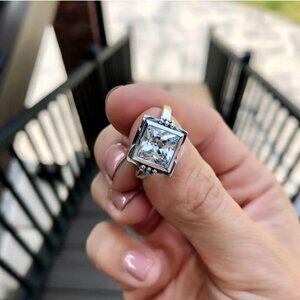 INSPIRANZA GALLERIA RING-925 SILVER WITH CZ PRINCESS CUT -RETIRED DESIGN SIZE 5